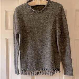 J. McLaughlin sparkly tassel hem wool sweater